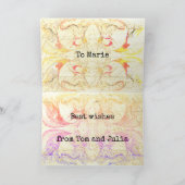 オレンジ色のバラビクトリアンファンタジーのカスタマイズ カード (内部)