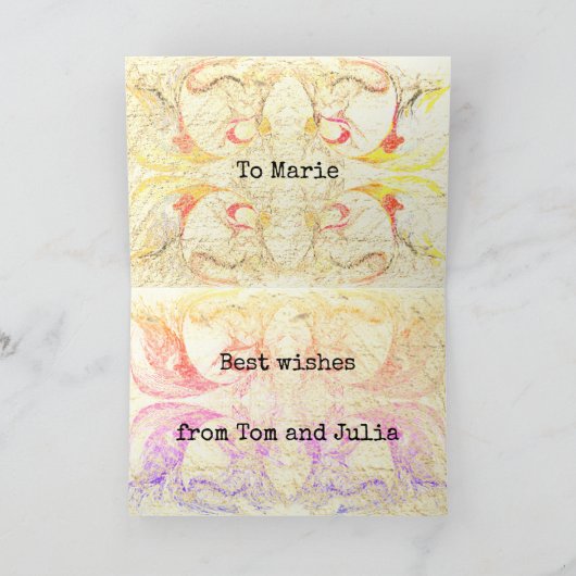 オレンジ色のバラビクトリアンファンタジーのカスタマイズ カード (内部)