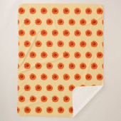 オレンジ色のバラフラワーシームレスパターン シェルパブランケット (正面)