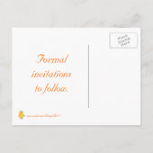 オレンジ色のバラ、日付の保存、結婚のはがき 案内ポストカード (裏面)