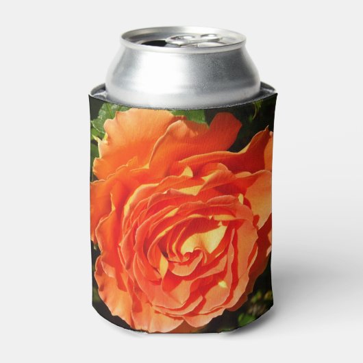 オレンジ色のバラ I 華やかな花 缶クーラー (缶正面)