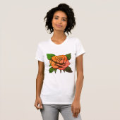 オレンジ色のバラ Tシャツ (正面フル)
