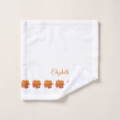 オレンジ色のバリゲートバラ写真オンホワイトオレンジの名前  バスタオルセット (ウォッシュタオル)