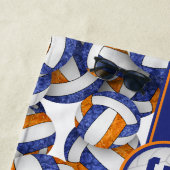 オレンジ色のバレーボールのスポーツチームの色のギフト ビーチタオル (インサイチュ)