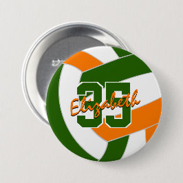 オレンジ色のバレーボールのチームカラー 缶バッジ