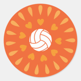 オレンジ色のバレーボール万華鏡のように千変万化するパターンパターン ラウンドシール