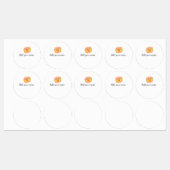 オレンジ色のバーガーウォーターカラーを追加ネーム文字フードフライ ラベル (シート)