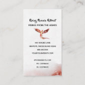 *~*オレンジ色のバーゴーニュ色の赤い羽フェニックス炎 名刺 (裏面)