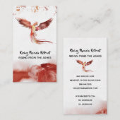 *~*オレンジ色のバーゴーニュ色の赤い羽フェニックス炎 名刺 (正面/裏面)