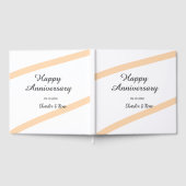 オレンジ色のパステルラインの名入れ結婚記念日ギフト ゲストブック (全面)
