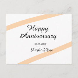 オレンジ色のパステルラインの名前で幸せな結婚記念日 シーズンポストカード