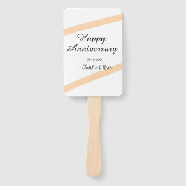 オレンジ色のパステルラインの結婚記念日 名前入り ハンドファン
