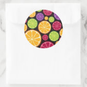 オレンジ色のパターンと背景 ラウンドシール (バッグ)