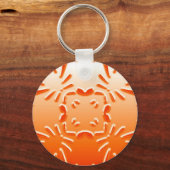 オレンジ色のパターン付きキーチェーン キーホルダー (正面)
