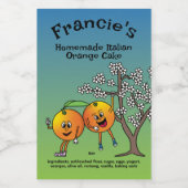 オレンジ色のパルおもしろいス漫画ケーキマーマレードと続く フードラベル (シングルラベル)