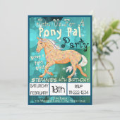 オレンジ色のパロミノポニーギフト  (ターコイズの泡) 招待状 (スタンド正面)