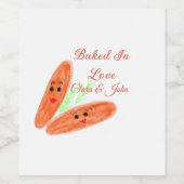 オレンジ色のパン焼いたカップル絵文字の愛の名前d ワインラベル (シングルラベル)