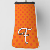 オレンジ色のパーソナライズカラフル水玉模様 ゴルフヘッドカバー (回転90)