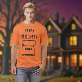 オレンジ色のビジネスハロウィーンの挨拶 Tシャツ