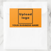 オレンジ色のビジネス名とロゴ 長方形シール (バッグ)