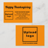 オレンジ色のビジネス感謝祭グリーティング エンクロージャーカード (正面/裏面)