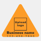 オレンジ色のビジネス電話番号 三角形シール (正面)
