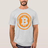 オレンジ色のビットコイン記号カスタムメッセージグラフィック Tシャツ (正面)