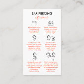 オレンジ色のピアスデザイン（名入れオプション付き） 名刺 (裏面)