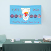 オレンジ色のピエロをフラッシュThunder_Cove 横断幕 (トレードショー)