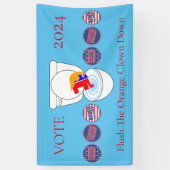 オレンジ色のピエロをフラッシュThunder_Cove 横断幕 (縦)