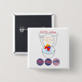 オレンジ色のピエロをフラッシュThunder_Cove 缶バッジ (正面&裏面)