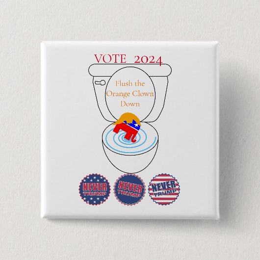 オレンジ色のピエロをフラッシュThunder_Cove 缶バッジ (正面)