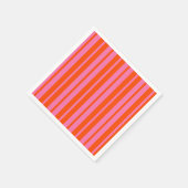 オレンジ色のピスタイリッシュンクストライプデザイン スタンダードカクテルナプキン (角)