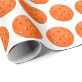 オレンジ色のピックボールが白 ラッピングペーパー (ロールコーナー)