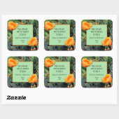 オレンジ色のピリピリしたナシのサボテン/ "キッチンから" スクエアシール (シート)