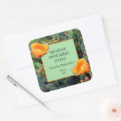 オレンジ色のピリピリしたナシのサボテン/ "キッチンから" スクエアシール (封筒)