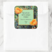 オレンジ色のピリピリしたナシのサボテン/ "キッチンから" スクエアシール (バッグ)