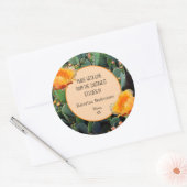 オレンジ色のピリピリしたナシのサボテン/ "キッチンから" ラウンドシール (封筒)