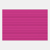 オレンジ色のピンクとグリーンのストライプ ラッピングペーパーシート (正面2)