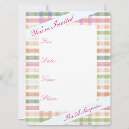 オレンジ色のピンクとブルー 招待状