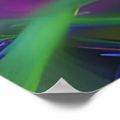 オレンジ色のピンクと紫の花AIアート ポスター (角)