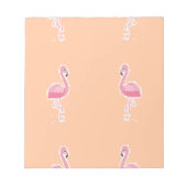 オレンジ色のピンクのフラミンゴ淡い色の ノートパッド (正面)