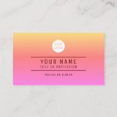 オレンジ色のピンクの抽象芸術名前と職業のロゴを追加 コーリングカード (正面)