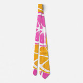 オレンジ色のピンクの柑橘系スライス ネクタイ (裏面)