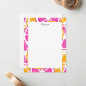 オレンジ色のピンクの柑橘系スライス ノートカード (正面/裏面インサイチュ)