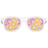 オレンジ色のピンクの柑橘系スライス レトロサングラス (正面)