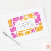 オレンジ色のピンクの柑橘系スライス 長方形シール (封筒)