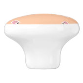 オレンジ色のピンクフラミ淡い色のンゴ セラミックノブ (側面)