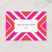 オレンジ色のピンク幾何学的 名刺 (正面)