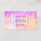 オレンジ色のピンク色のネオンエレガント 名刺 (裏面)